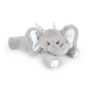 Bearington Baby Spout Gray Elephant Rattle Plush Stuffed Animal